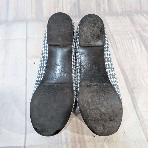 Martine Sitbon Black Lonely Shoes Blue Houndstooth Smoking Slippers - Picture 8 of 9